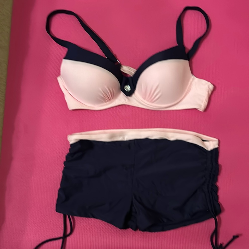 Navy& Pink 2 piece bathing suit
